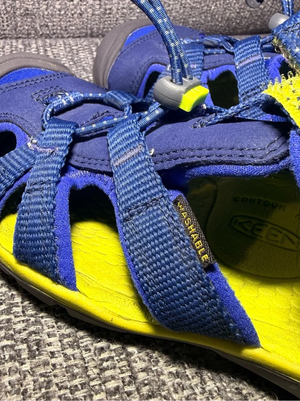 KEEN Kids' Seacamp II CNX sandals hiking Blue Depths / Chartreuse size 13